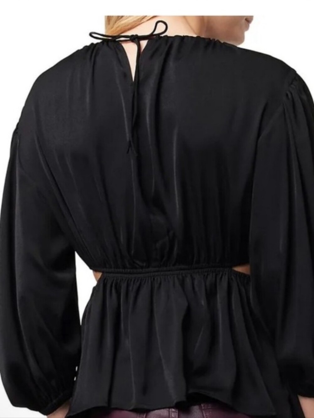Joe's Jeans Black Mara Peplum Top Sz. Sm